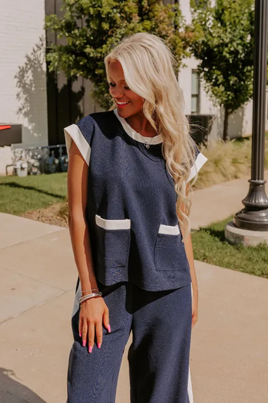 Modern Metropolis Shift Top in Navy sold by Impressions