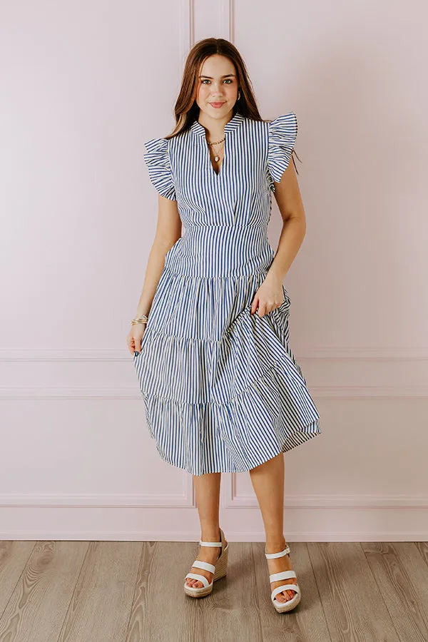 Bayside Brunch Stripe Midi in Navy sold by Impressions product image thumbnail 4