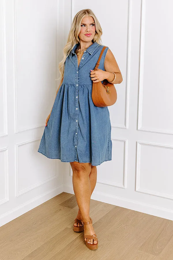 Ocean Retreat Chambray Mini Dress Curves sold by Impressions