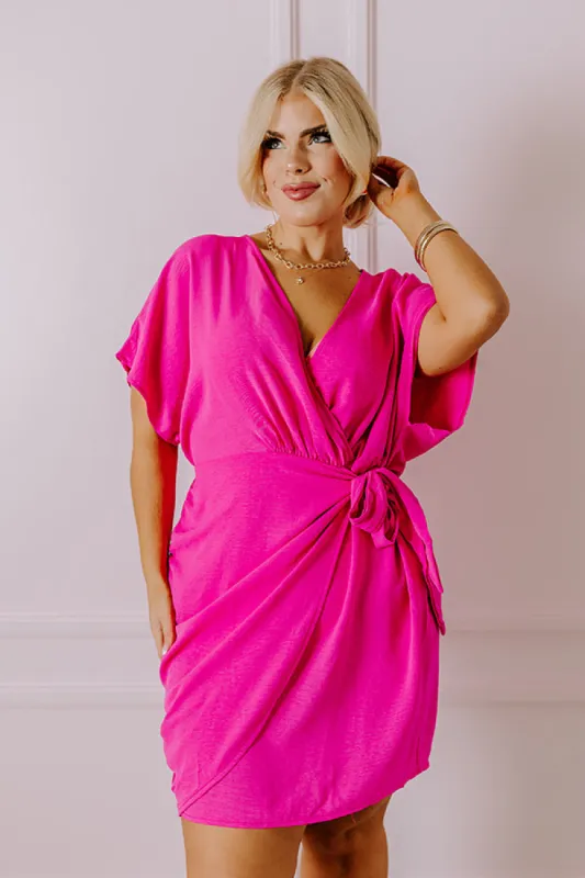 Possible Romance Mini Dress in Hot Pink Curves sold by Impressions