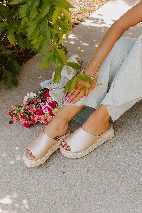 The Helen Platform Sandal in Gold sold by Impressions