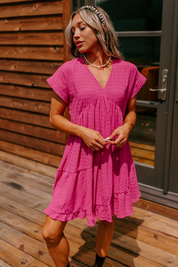 Mend Your Heart Babydoll Dress in Fuchsia sold by Impressions product image thumbnail 5