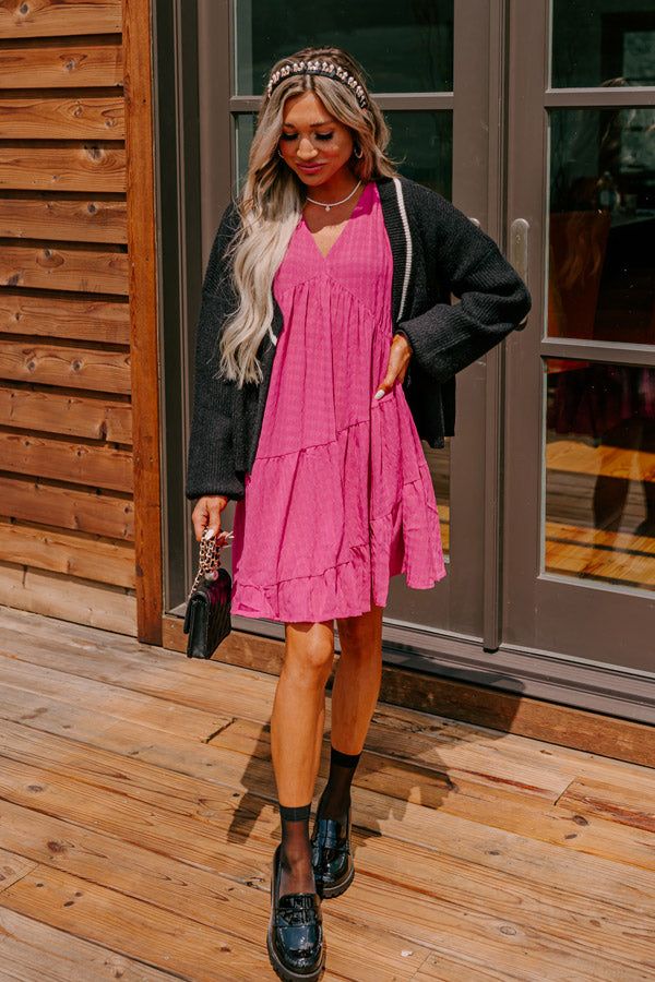 Mend Your Heart Babydoll Dress in Fuchsia sold by Impressions product image thumbnail 2