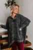 Latte Sipping Mineral Wash Oversized Hoodie in Vintage Black sold by Impressions