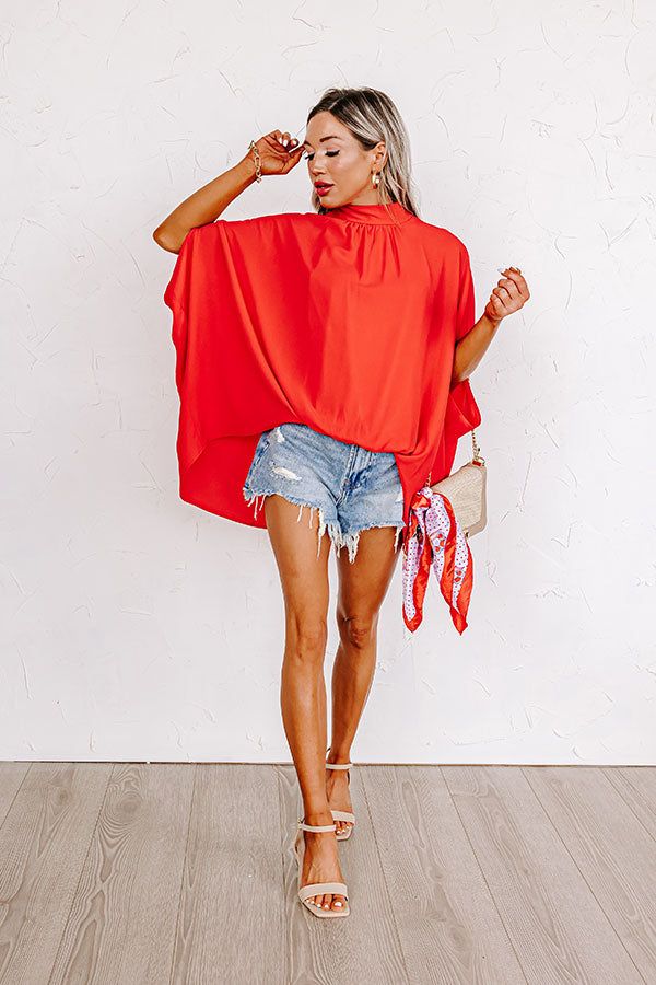 Local Flair Shift Top In Red sold by Impressions
