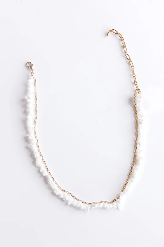 Seaside Bliss Semi Precious Layered Necklace in White sold by Impressions