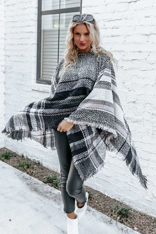 Cuddle Down Poncho In Black sold by Impressions