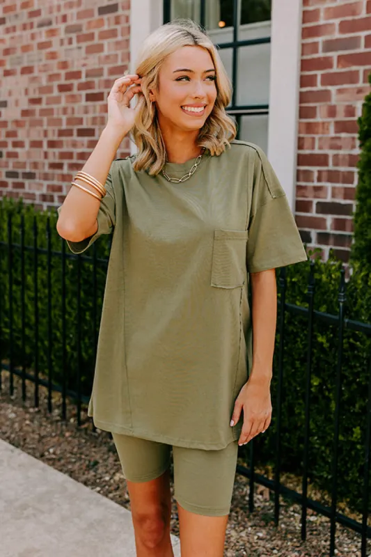 Stay Updated Shift Tee In Sage sold by Impressions