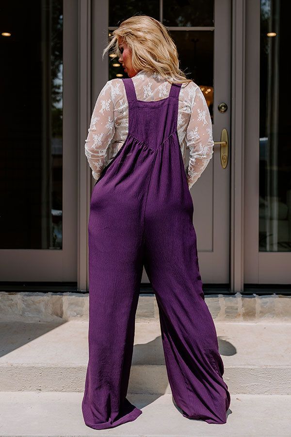 Happy Sanctuary Wide Leg Jumpsuit in Royal Plum Curves sold by Impressions product image thumbnail 4
