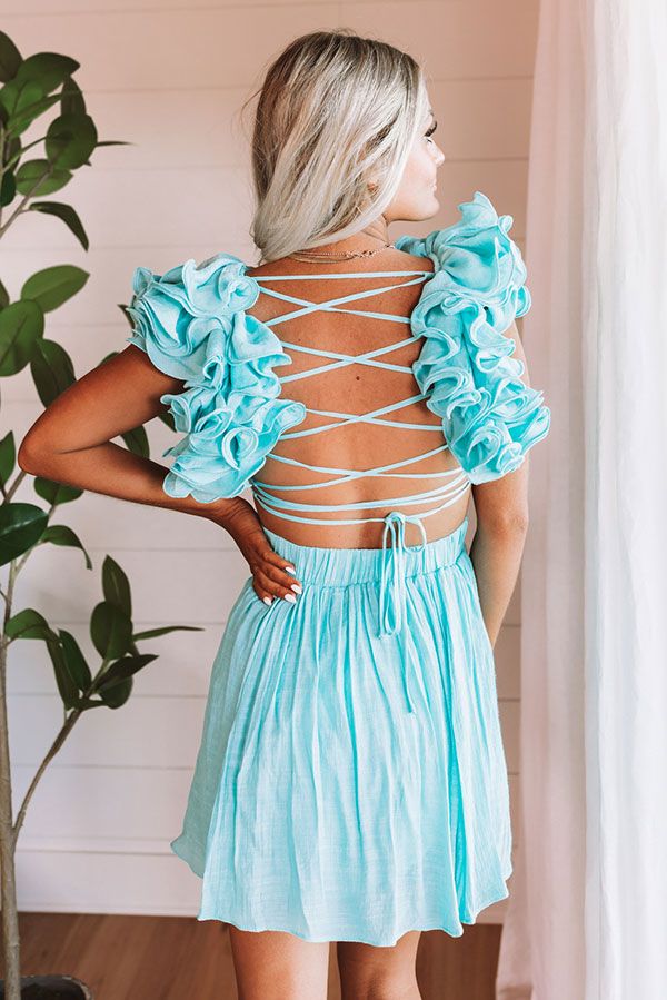 Hampton Hideout Lace Up Dress In Island Paradise sold by Impressions product image thumbnail 4