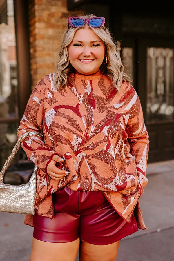 Touch Of Fall Sweater Top in Rust Curves sold by Impressions product image thumbnail 2
