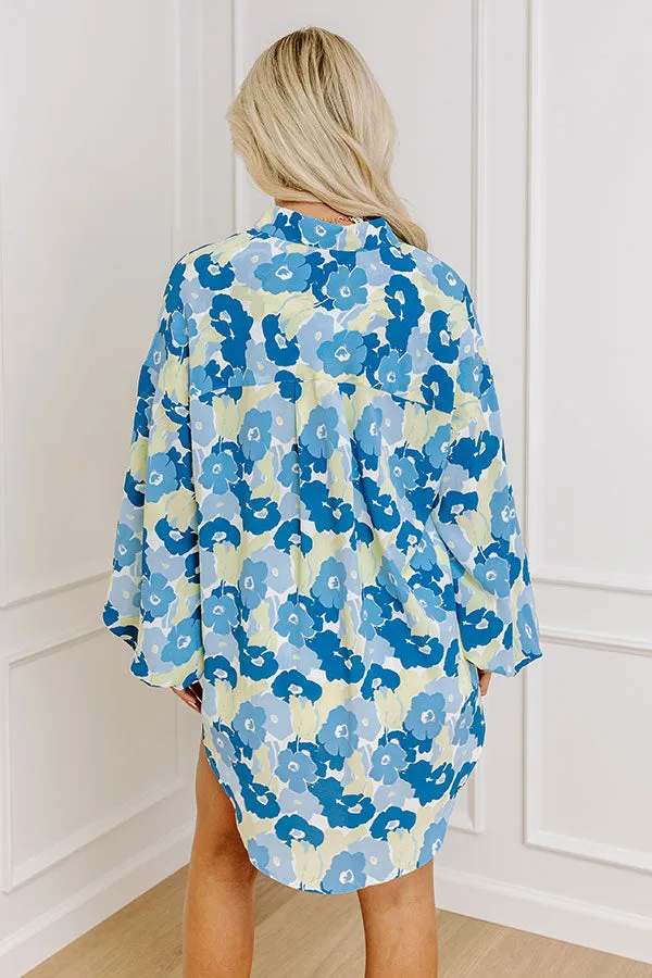 Sips and Smiles Floral Button Up in Sky Blue sold by Impressions product image thumbnail 5