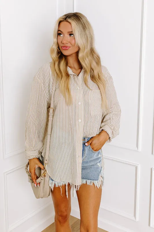 Coffee Shop Cutie Oversized Button Up sold by Impressions