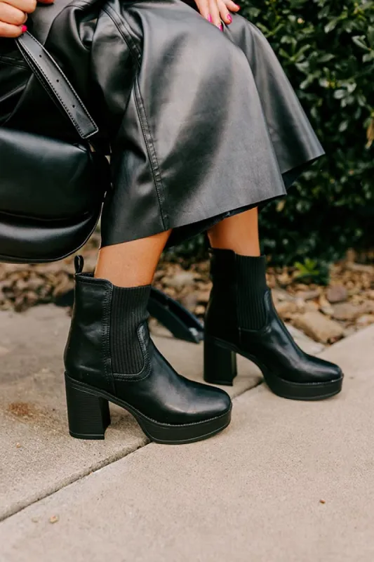 The Grover Faux Leather Boot In Black sold by Impressions