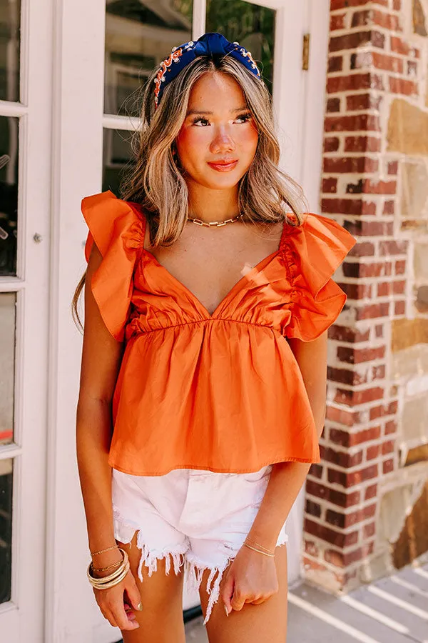 Stay Here Awhile Peplum Top In Rust sold by Impressions product image thumbnail 4