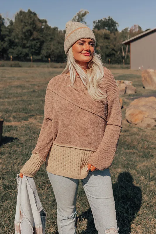 Cozy Darling Knit Sweater in Mocha sold by Impressions