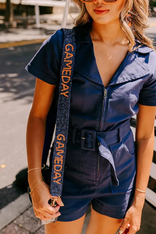 It's Gameday Beaded Bag Strap in Orange/Navy sold by Impressions