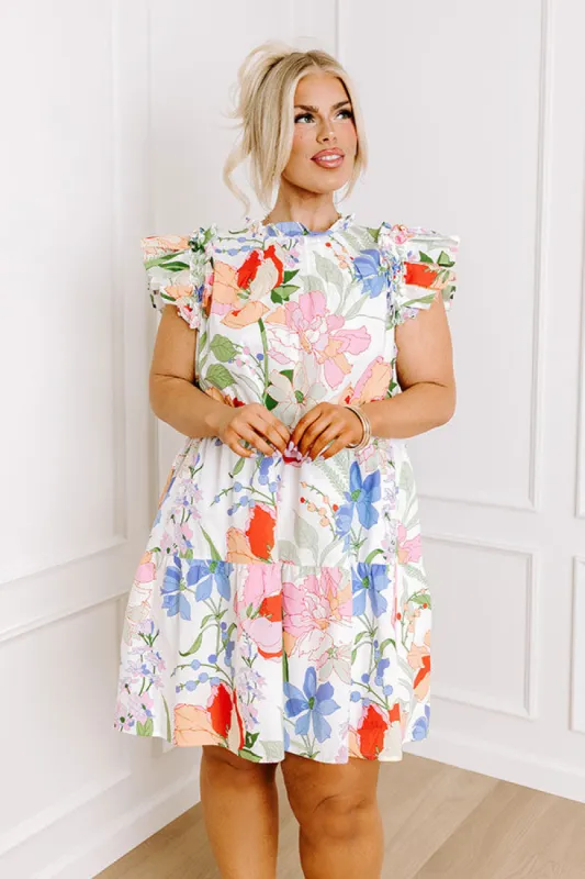 Serene Seasons Floral Mini Dress Curves sold by Impressions