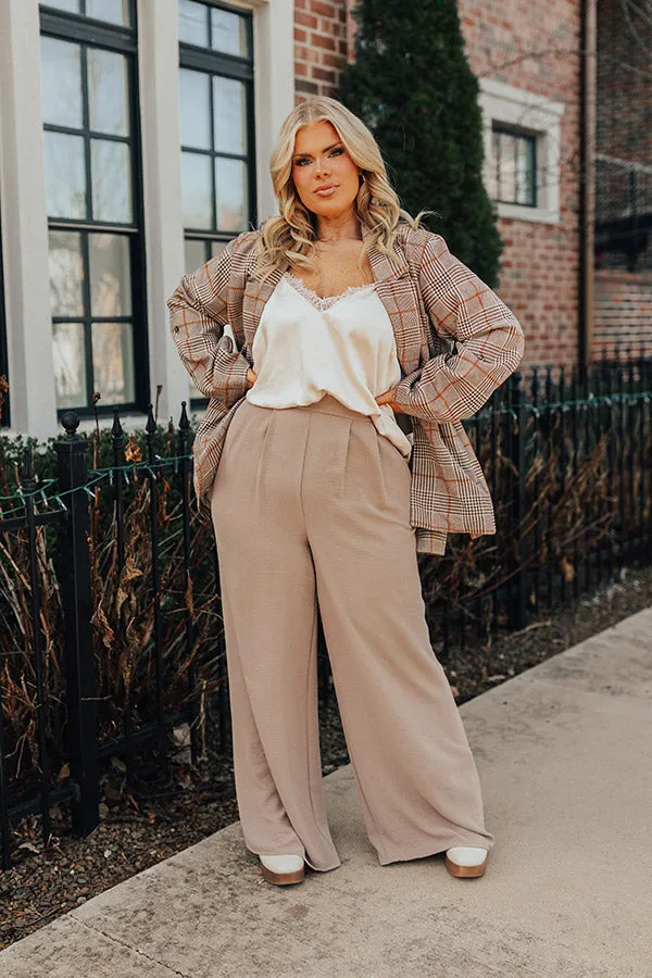 The Maddie High Waist Trousers In Taupe Curves sold by Impressions