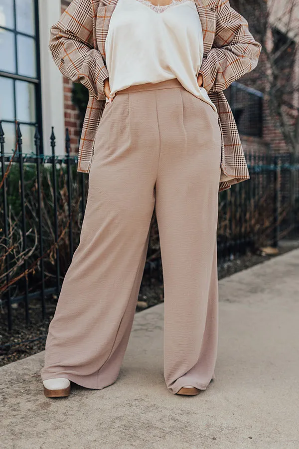 The Maddie High Waist Trousers In Taupe Curves sold by Impressions product image thumbnail 2