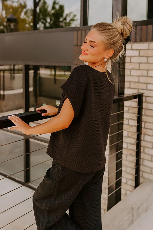 Cue The Cozy Shift Top in Black sold by Impressions product image thumbnail 4
