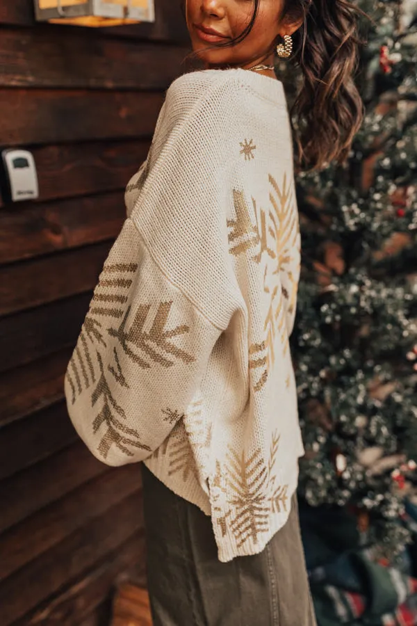 Falling Snowflakes Sweater In Cream sold by Impressions product image thumbnail 3