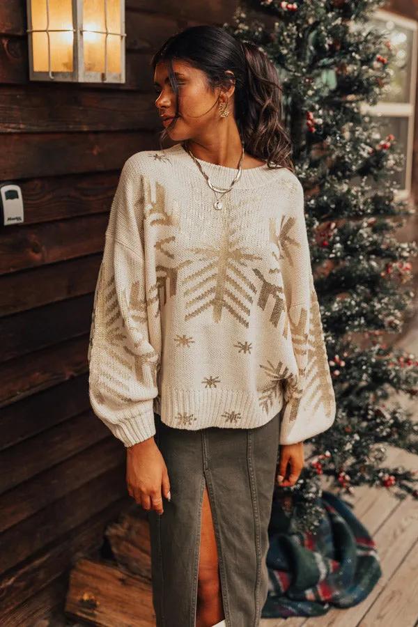 Falling Snowflakes Sweater In Cream sold by Impressions product image thumbnail 2