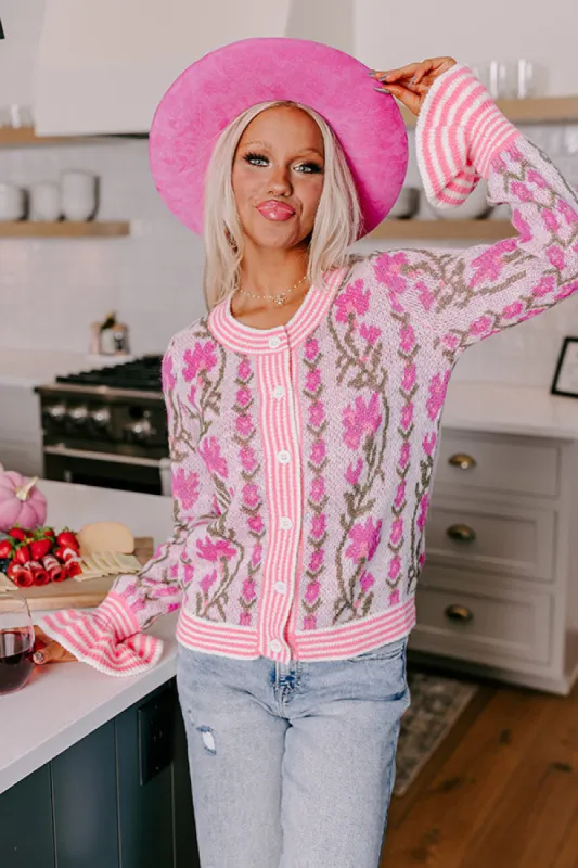 Floral Dreams Knit Sweater in Pink sold by Impressions