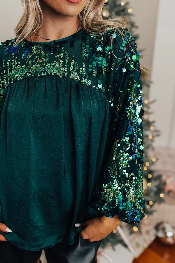 Luxe Lady Sequin Top In Hunter Green sold by Impressions product image thumbnail 5