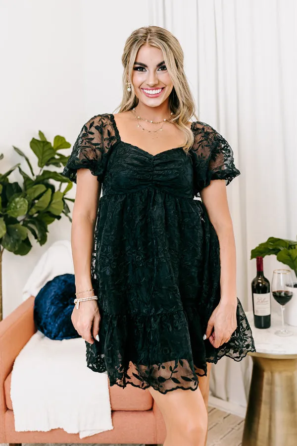 Endearing Romance Embroidered Mini Dress In Black sold by Impressions product image thumbnail 3