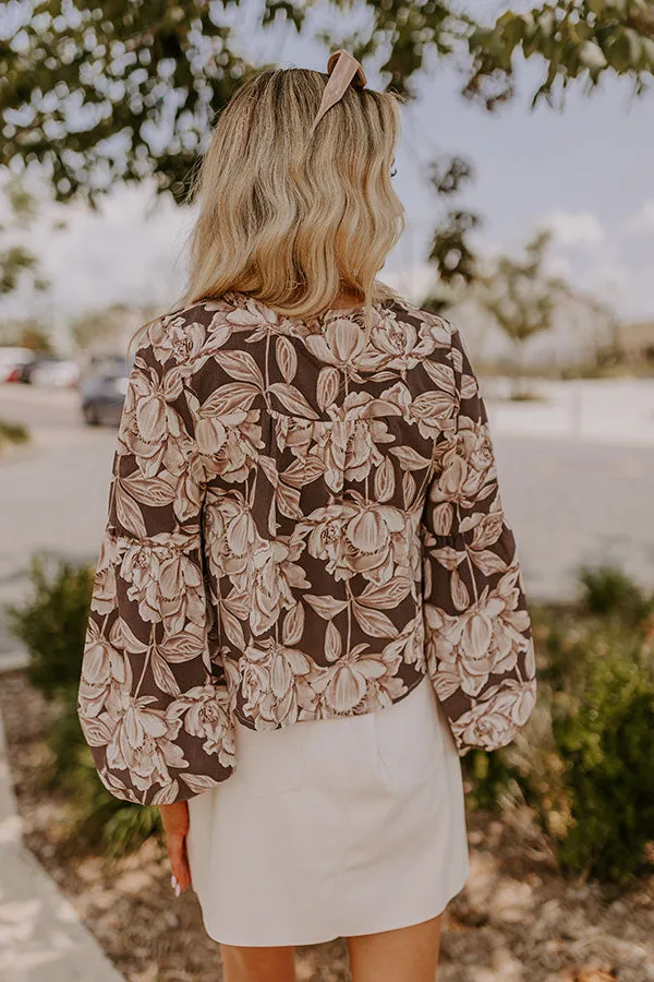 Courtyard Dreaming Floral Top in Espresso sold by Impressions product image thumbnail 5
