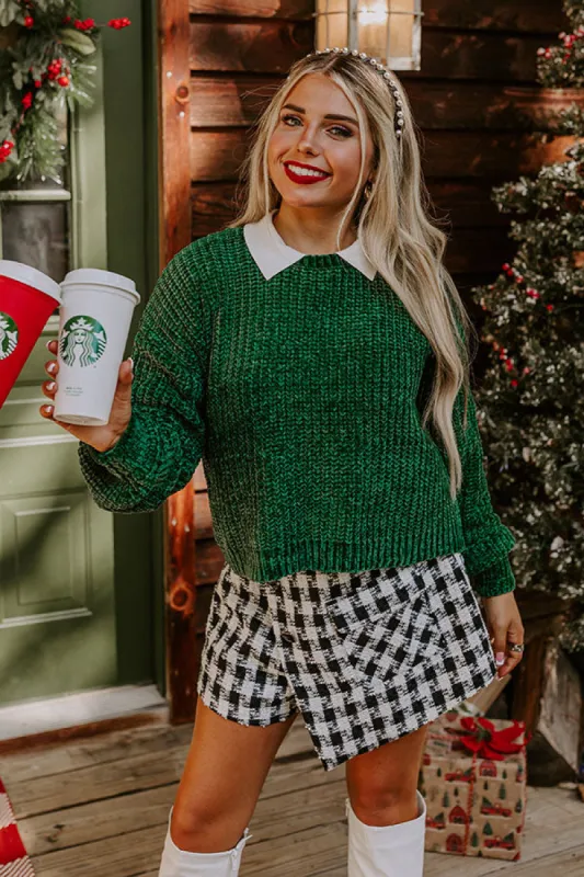 Fall Sentiments Chenille Sweater In Green sold by Impressions