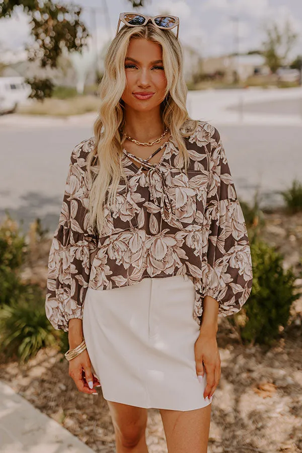 Courtyard Dreaming Floral Top in Espresso sold by Impressions product image thumbnail 4