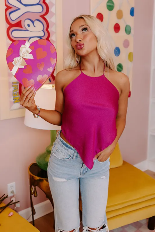 Setting Off Sparks Halter Top In Fuchsia sold by Impressions