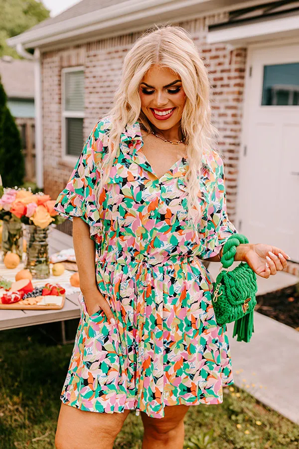 Statement Maker Floral Romper in Green Curves sold by Impressions