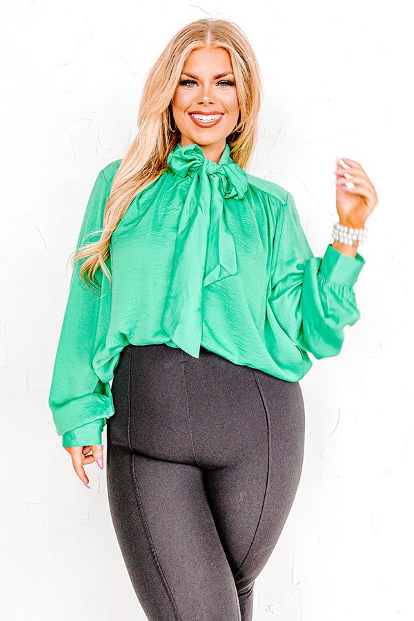 Promising Soul Shift Top in Kelly Green Curves sold by Impressions