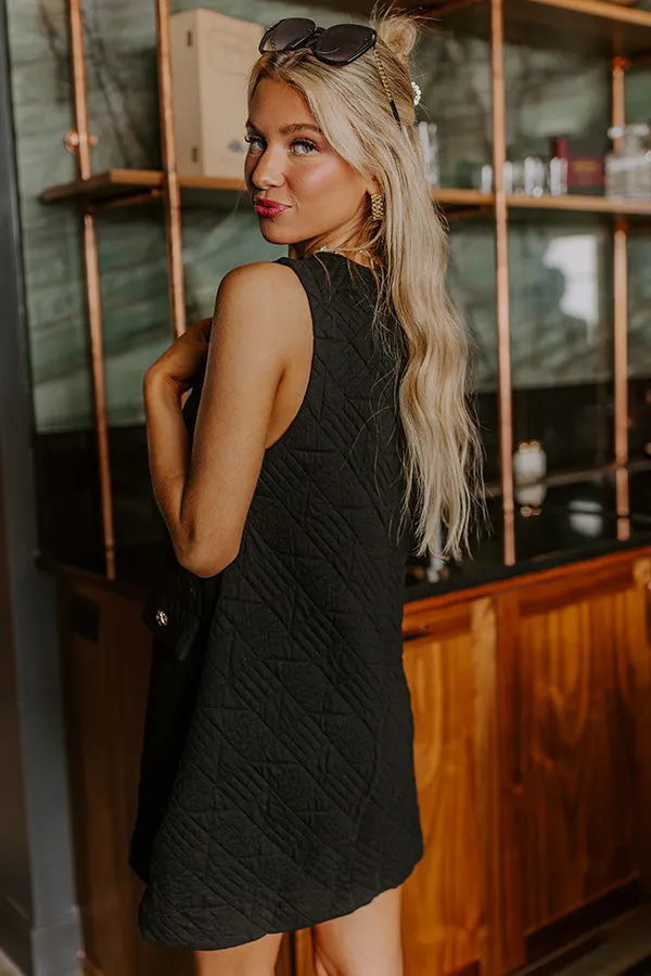 Chic Outing Quilted Mini Dress in Black sold by Impressions product image thumbnail 3