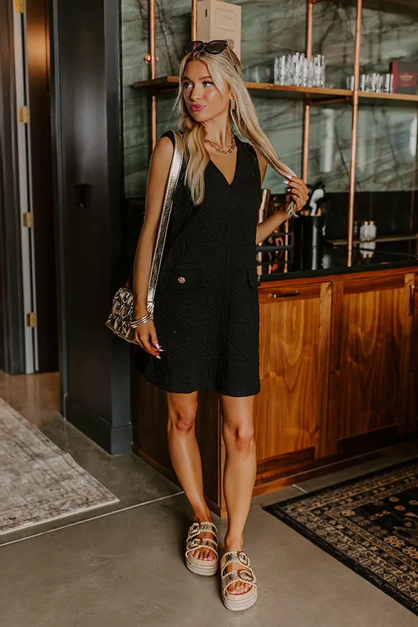 Chic Outing Quilted Mini Dress in Black sold by Impressions product image thumbnail 2