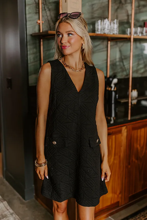 Chic Outing Quilted Mini Dress in Black sold by Impressions product image thumbnail 5