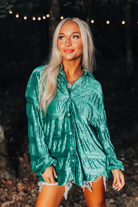 Amazing Views Velvet Top in Jade sold by Impressions