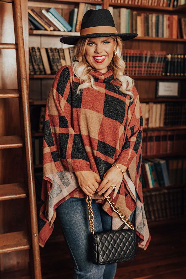 Snow Delightful Plaid Poncho Curves sold by Impressions