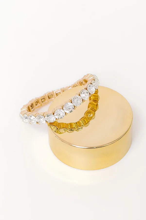 All The Sparkles Stretch Bracelet in Clear sold by Impressions
