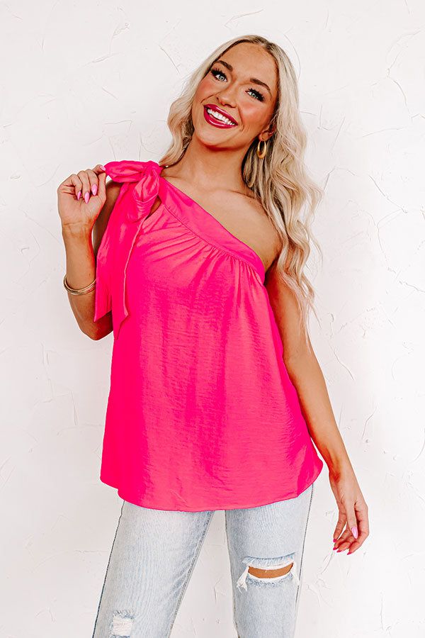 Flirty At Heart Shift Top In Hot Pink sold by Impressions