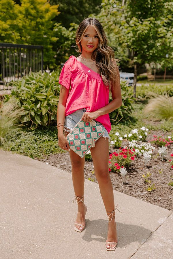 Flirty At Heart Shift Top In Hot Pink sold by Impressions product image thumbnail 4