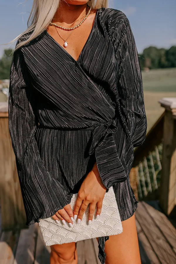 Flirtatious Outing Pleated Romper In Black sold by Impressions product image thumbnail 5