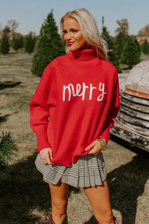 Merry Turtle Neck Sweater In Red sold by Impressions