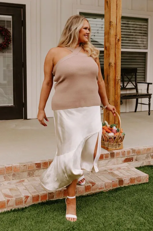 Enchanting Echoes Ribbed Top In Taupe Curves sold by Impressions