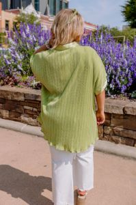 Rhythmic Rhapsody Pleated Button Up Curves sold by Impressions