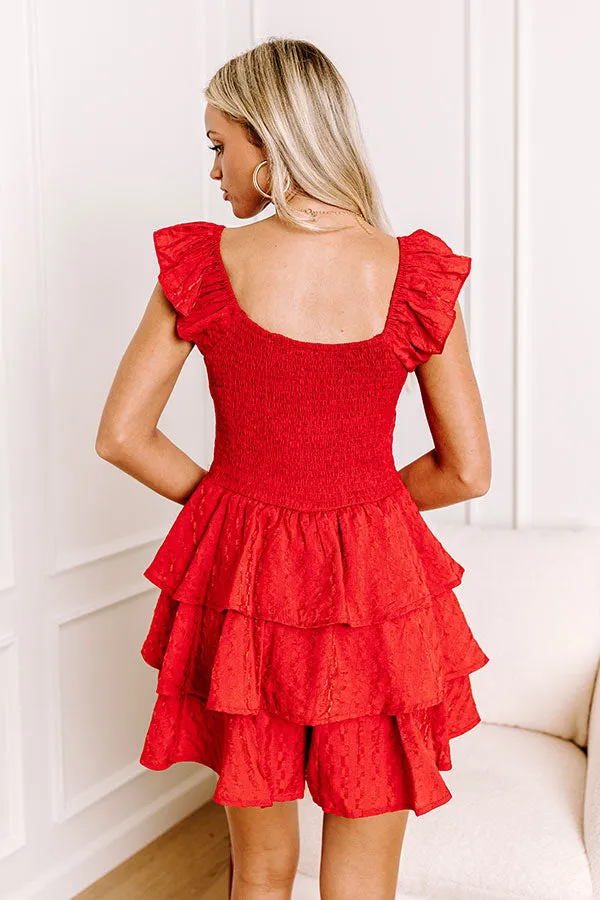 Find Me On The Dance Floor Ruffle Romper in Red sold by Impressions product image thumbnail 4