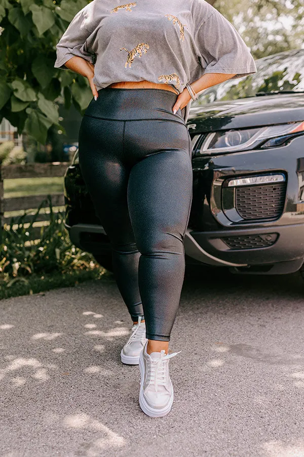 Wine And Weights High Waist Metallic Legging In Black Curves sold by Impressions product image thumbnail 2